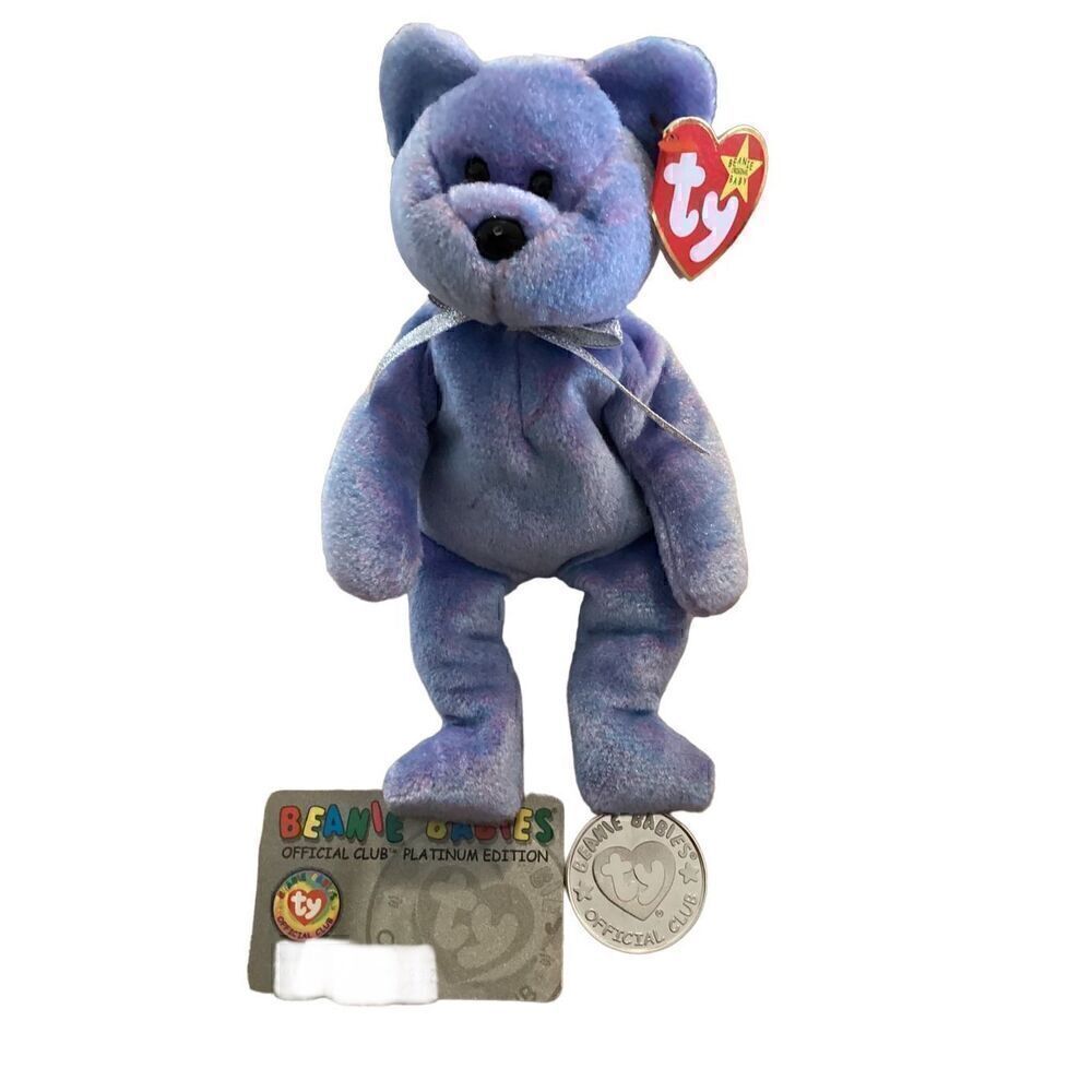 1999 Clubby 2 Bear Ty Beanie Baby Plush Collectible Medallion Coin